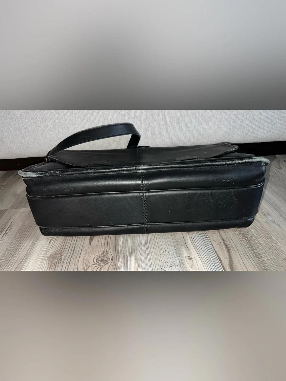 Authentic Coach Black Leather Prescott Briefcase A8S-0532